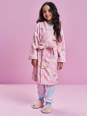 Roupão Infantil Cinti Inverno Rosa Bichinhos