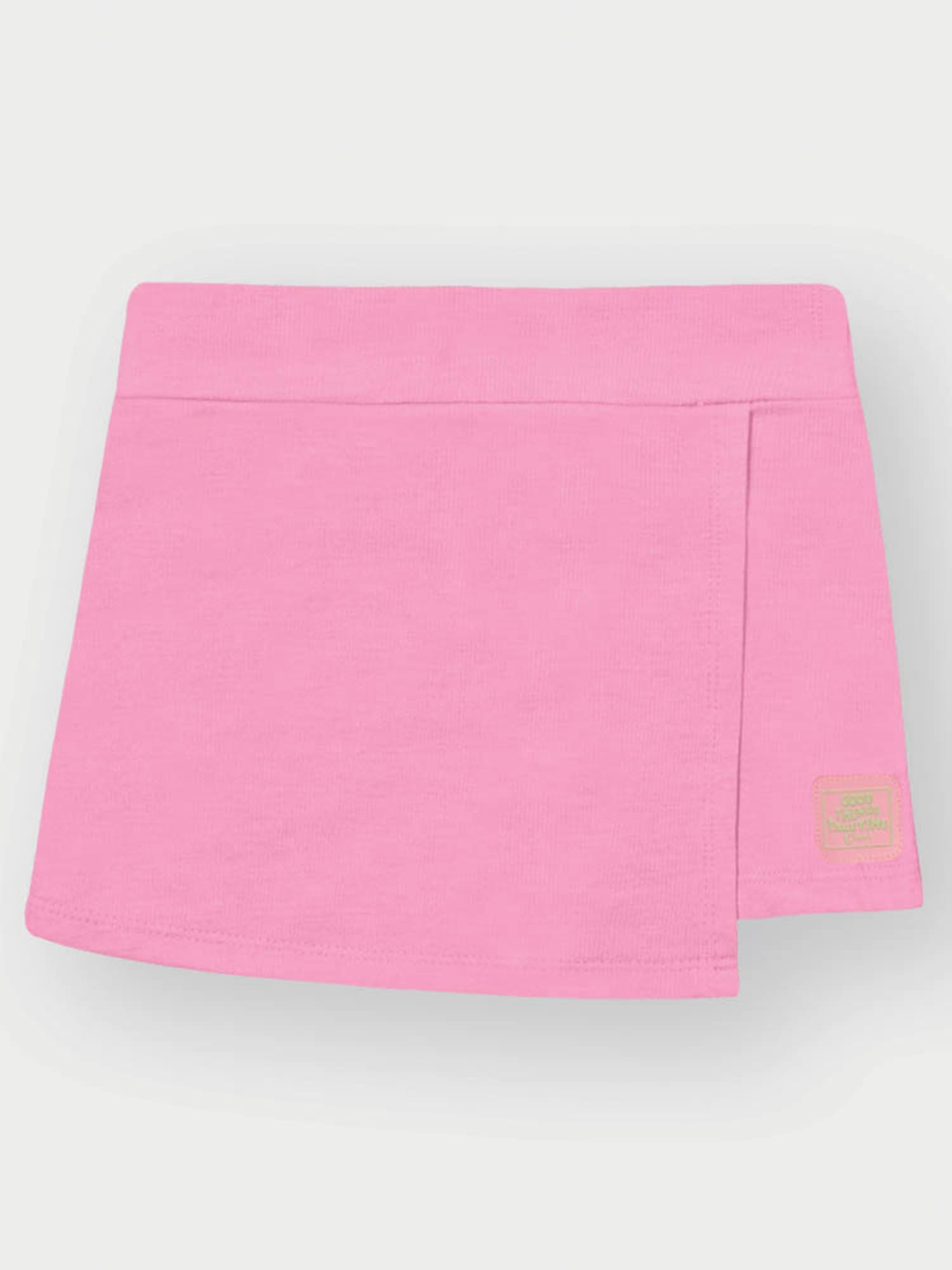 Conjunto Infantil Cinti Verão com Shorts Saia e Blusa Rosa Florzinha com Strass