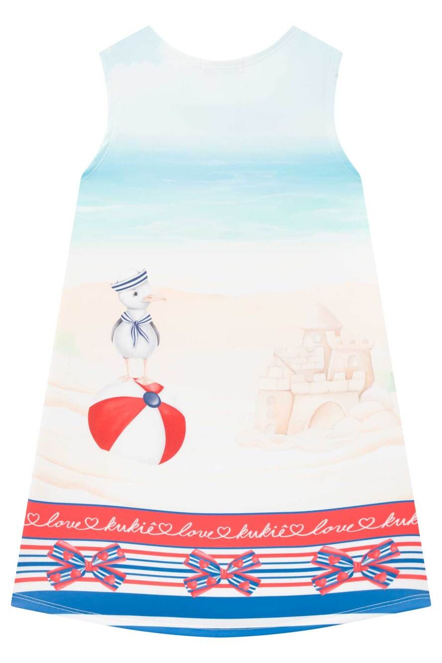 Vestido Infantil Kukie Verão Ursinhos na Praia