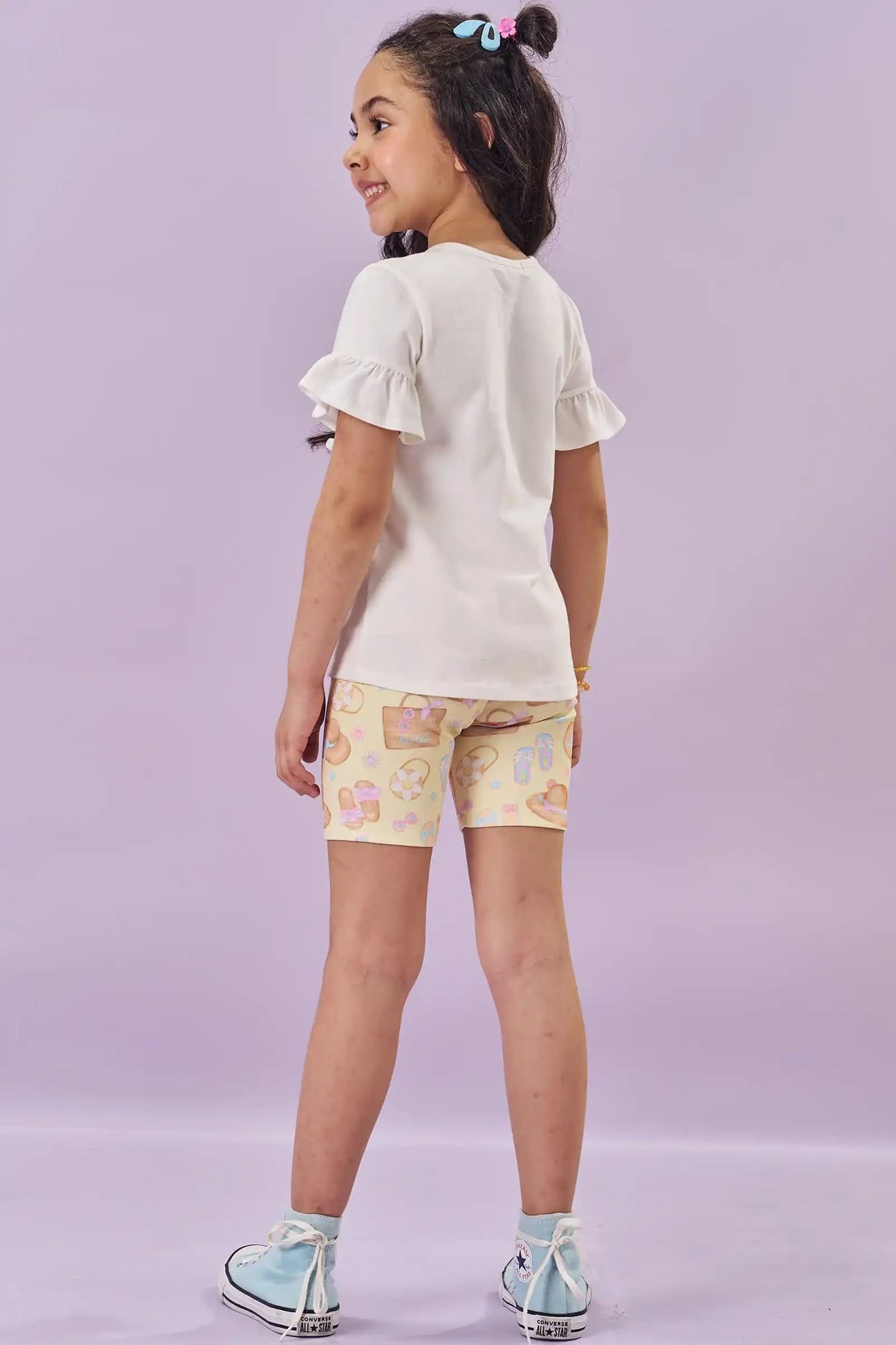 Shorts Infantil Kukiê Verão Ciclista Amarelo Praia