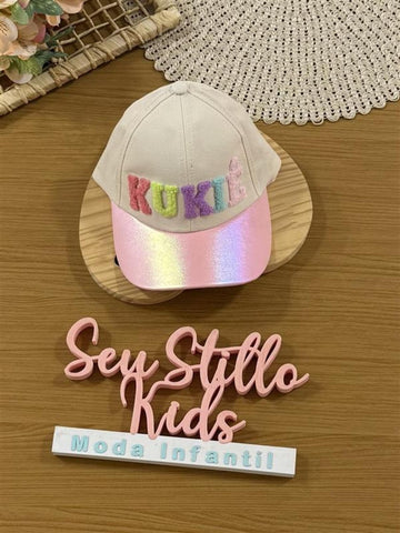 Boné Infantil Kukie Verão Bege Fashion