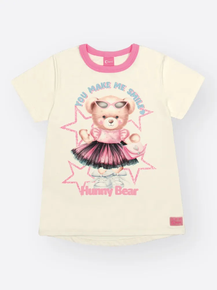 Conjunto Infantil Cinti Inverno Com Calça e Blusa Manga Curta Branca Fashion