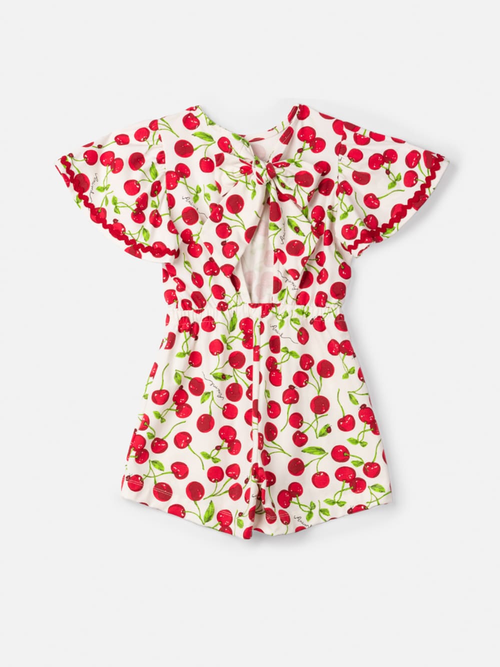 Macaquinho Infantil Animê Verão Off White Cereja