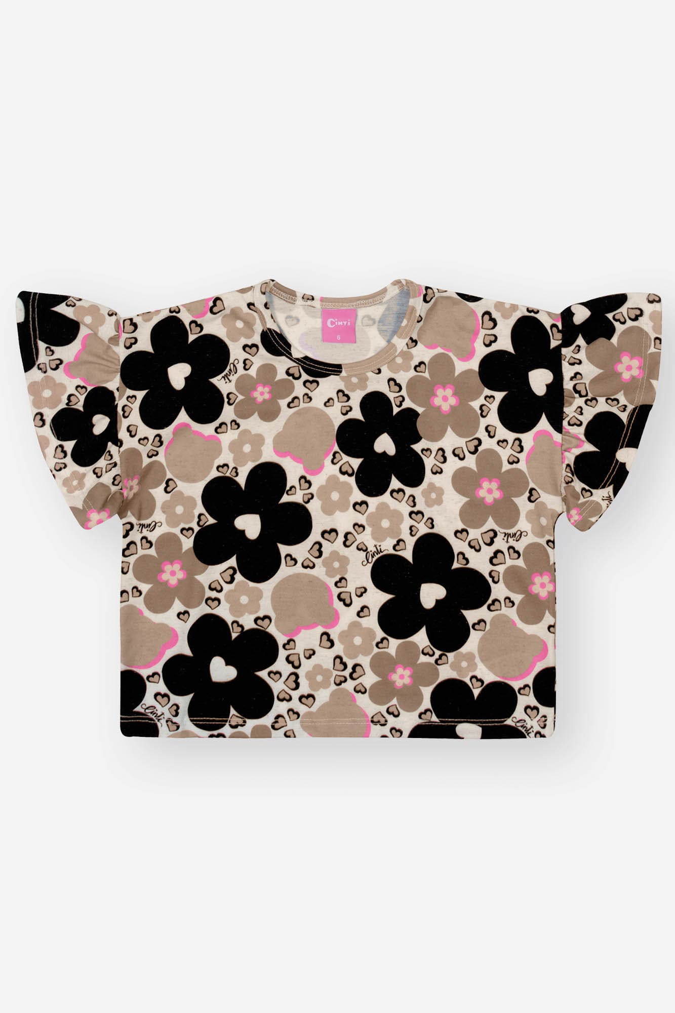 Conjunto Infantil Cinti Inverno Shorts e Blusa Off White Floral