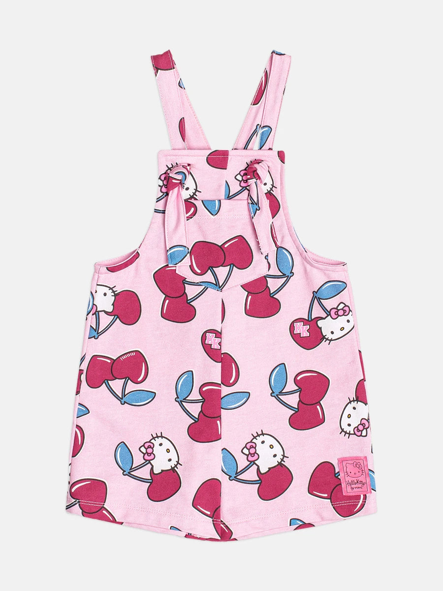 Jardineira Infantil Momi Inverno Rosa Cerejinha Hello Kitty