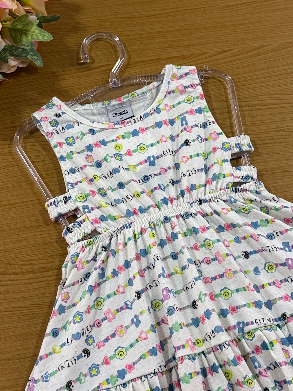 Vestido Infantil Catavento Verão Miçanga
