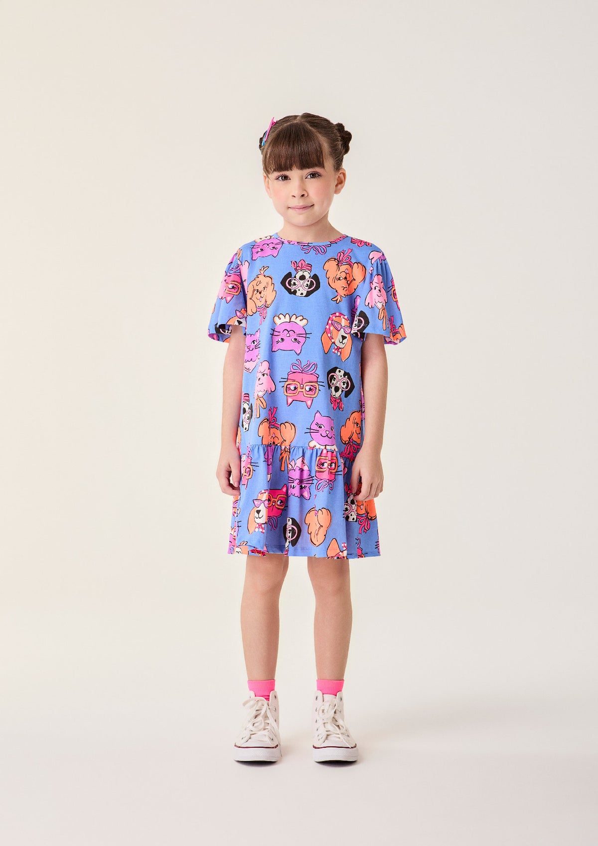 Vestido Infantil Bimbi Azul Pets