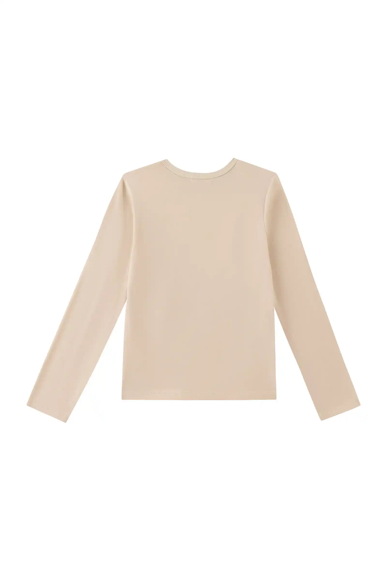 Blusa Infantil Kukiê Inverno Manga Longa Bege Animais Melhores Amigos