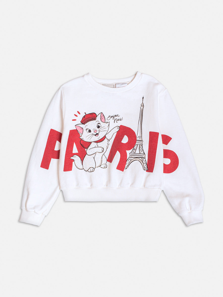 Moletom Infantil Momi Inverno Flanelado Branco Marie Paris Disney