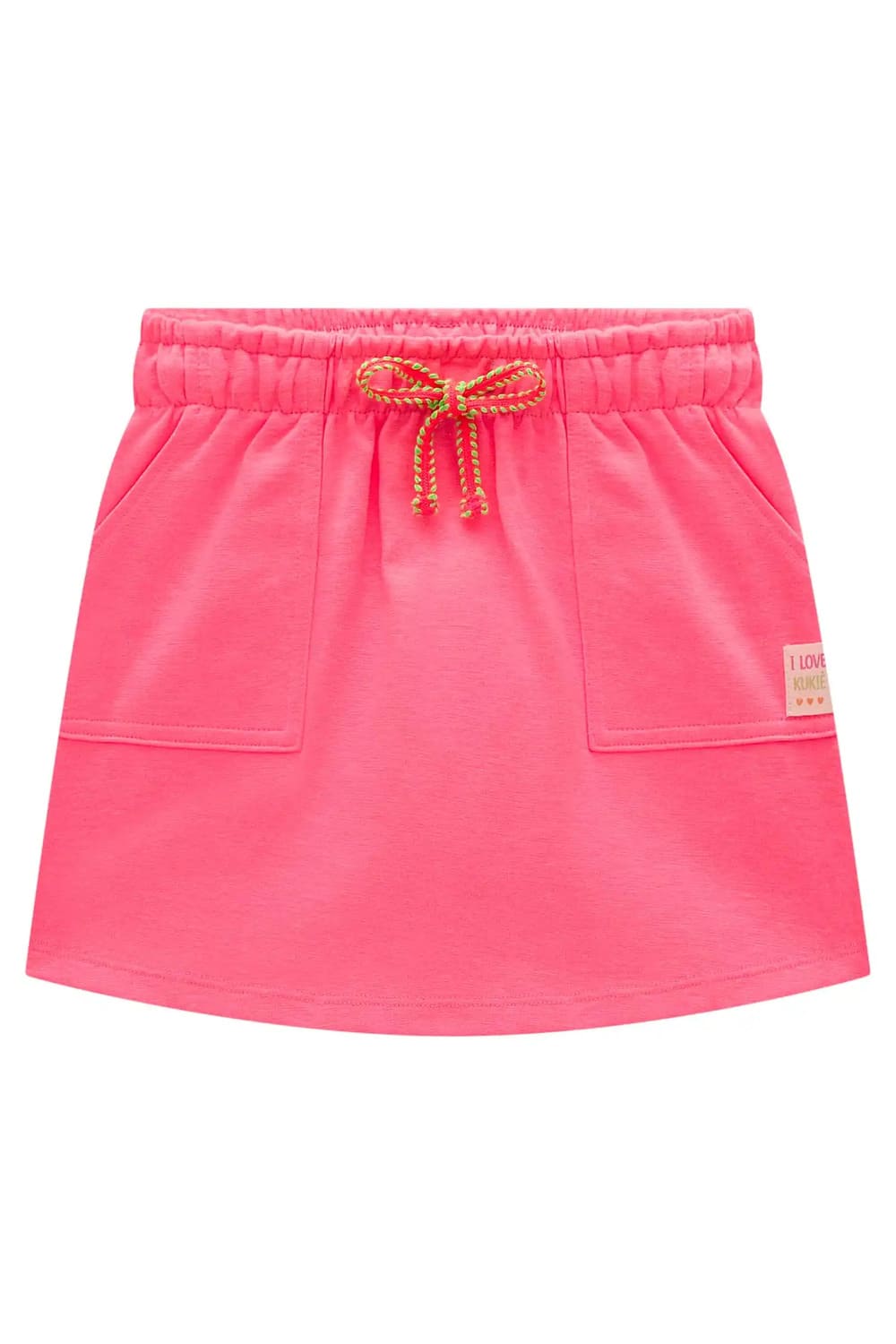 Conjunto Infantil Kukie Verão Saia e Blusa com Colete Corações Coloridos