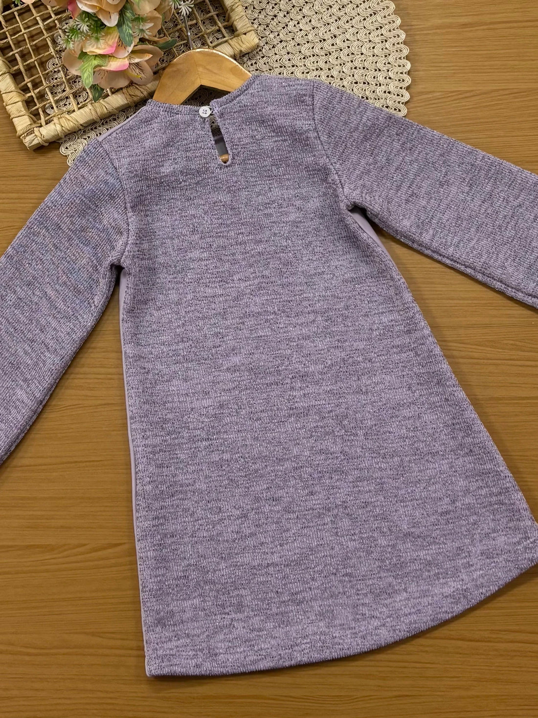 Vestido Infantil Kukiê Inverno Lilás Ursinha Sweet