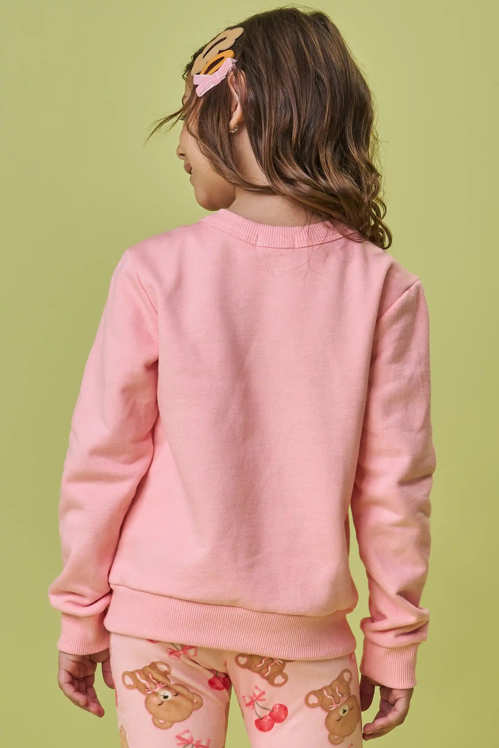 Casaco Infantil Kukiê Inverno Flanelado Rosa Ursinha