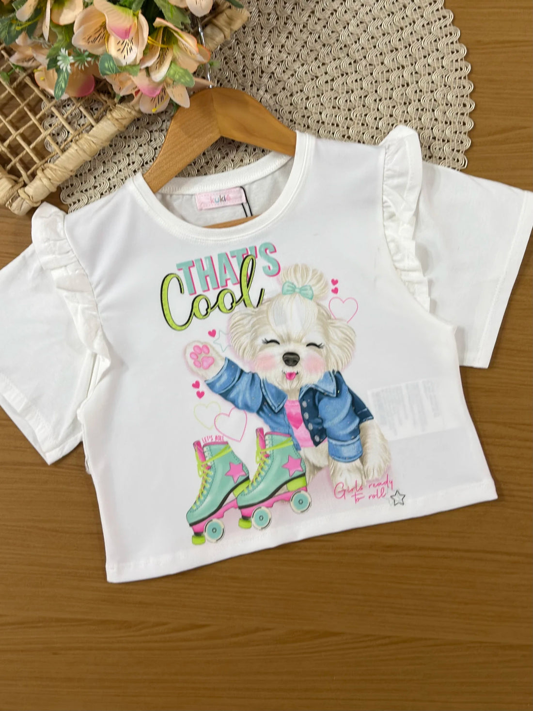 Conjunto Infantil Kukiê com Shorts Azul e Blusa Cachorrinha That´s Cool