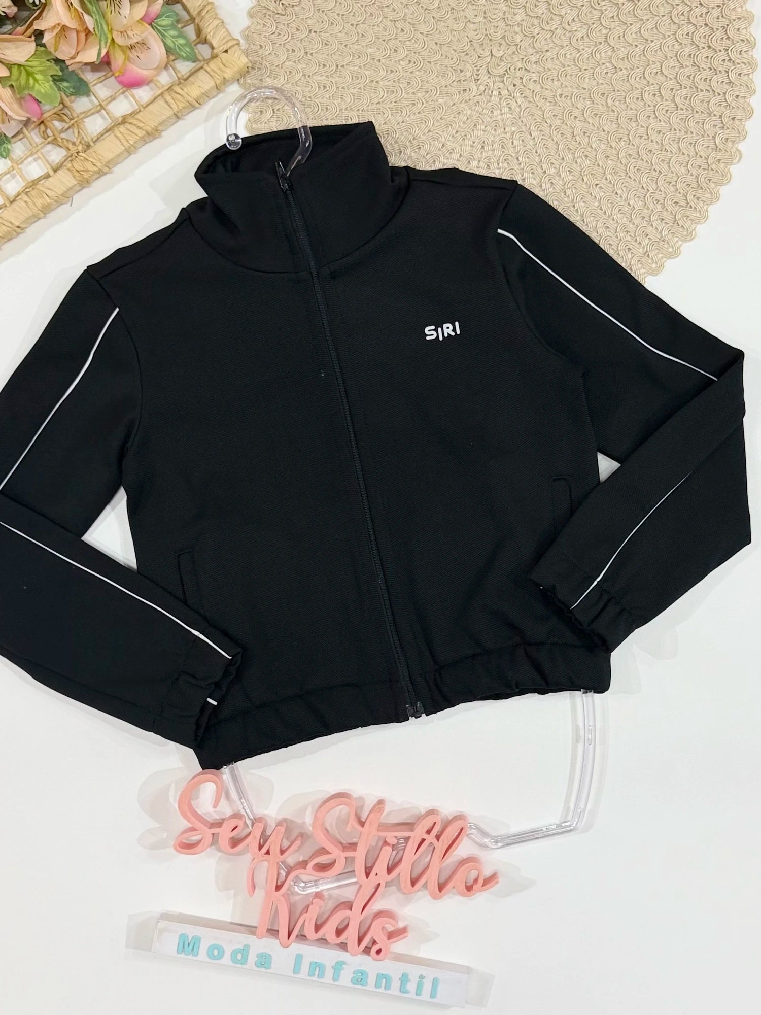 Jaqueta Infantil Siri Kids Sport Térmica Carol Silk Preta 42612