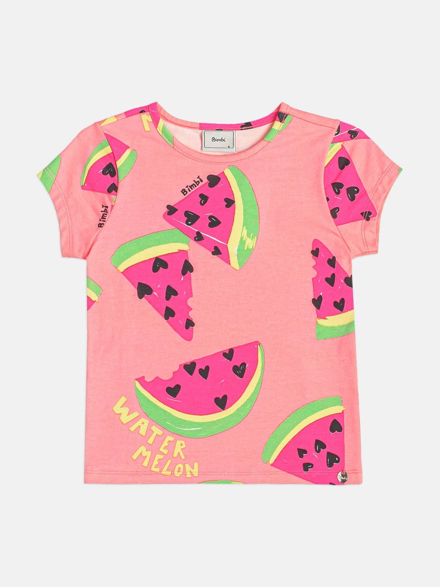 Blusa Infantil Menina Bimbi Rosa Melancia