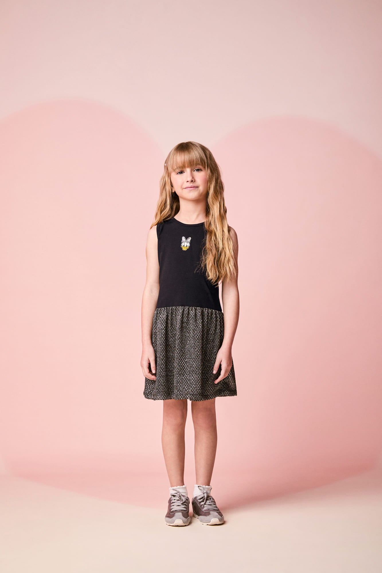 Vestido Infantil Momi Inverno com Casaco Preto Daisy Disney