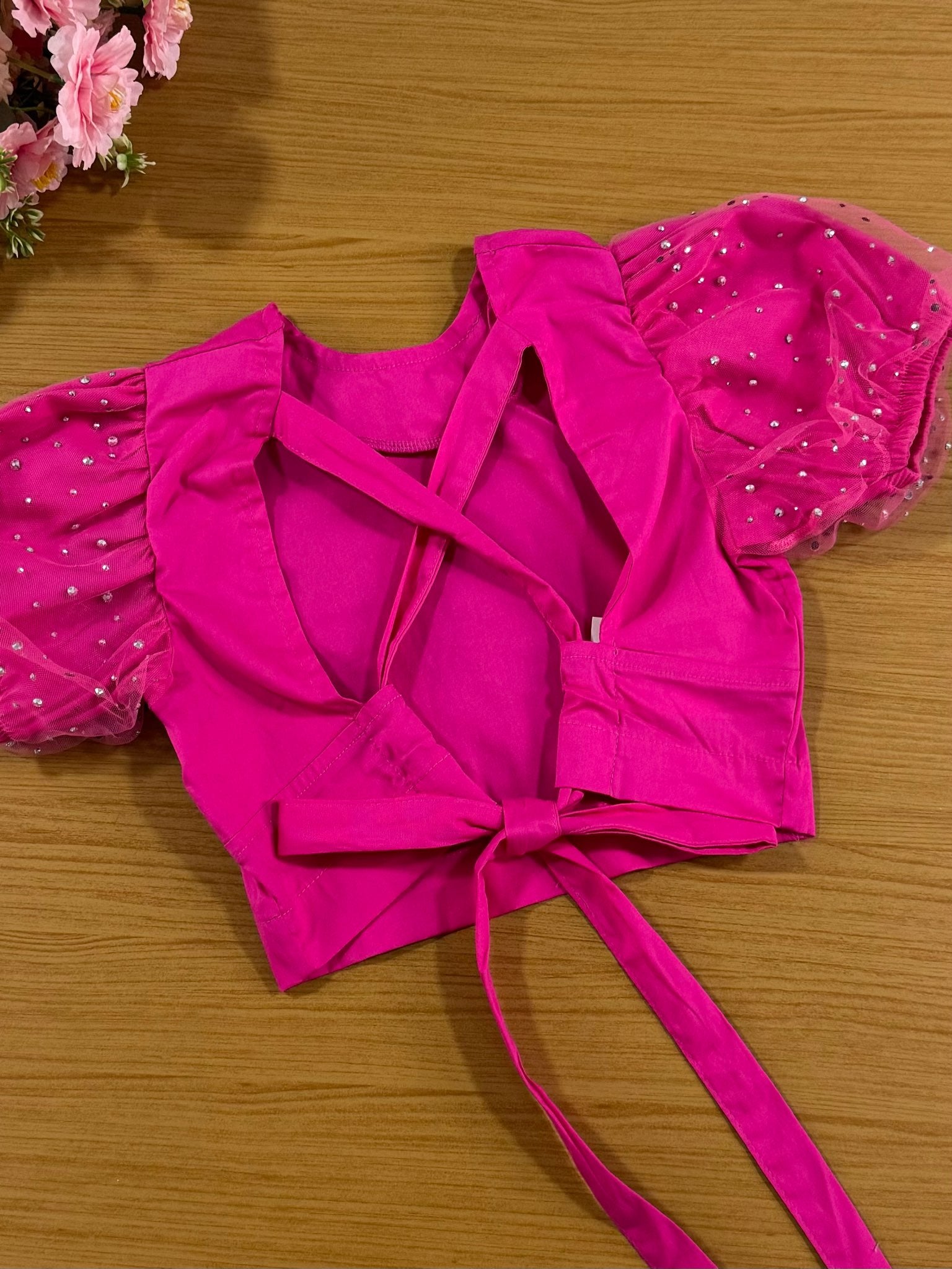 Conjunto Infantil Catavento Verão Saia e Blusa Pink Brilhos