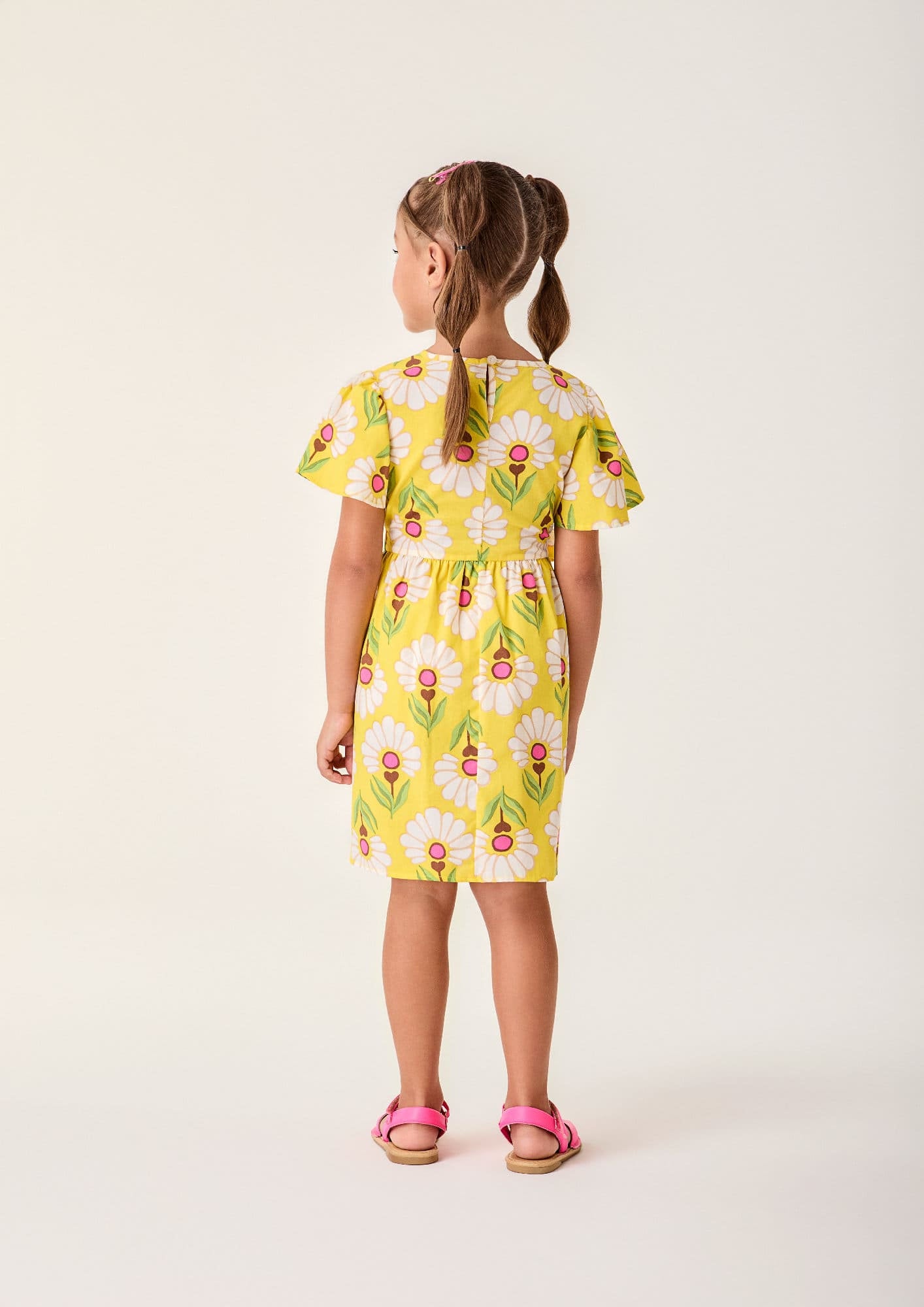 Vestido Infantil Bimbi Amarelo Florzinhas