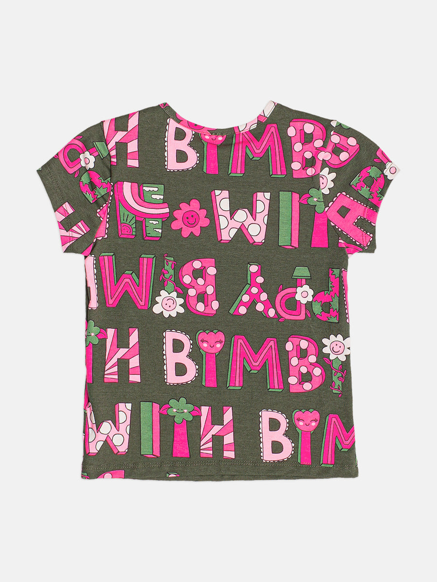 Blusa Infantil Bimbi Inverno Manga Curta Verde Florzinha