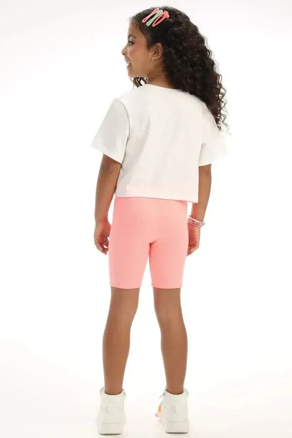Shorts Ciclista Infantil Menina Kukiê Rosa Neon