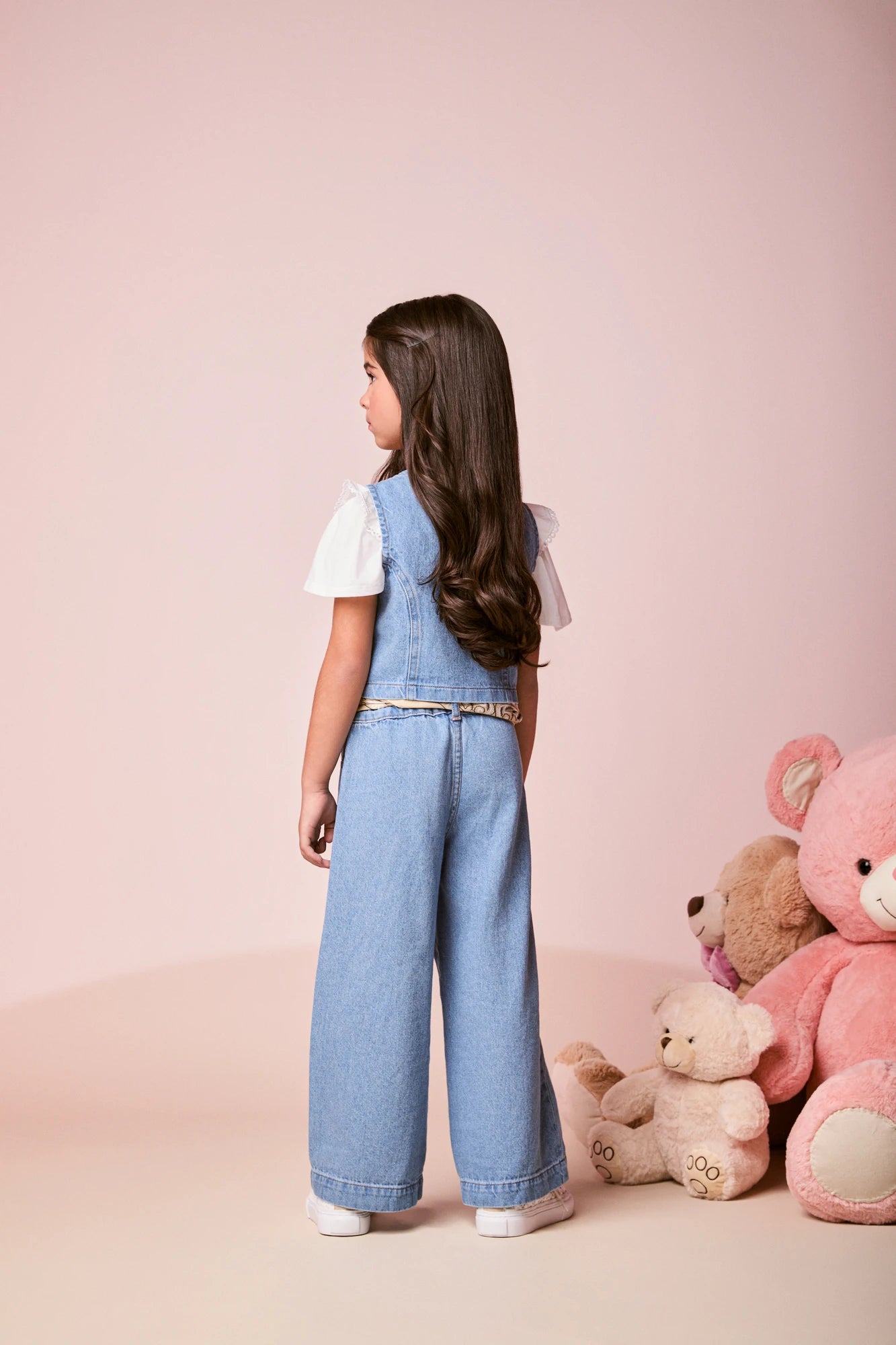 Calça Infantil Momi Inverno Jeans Floral