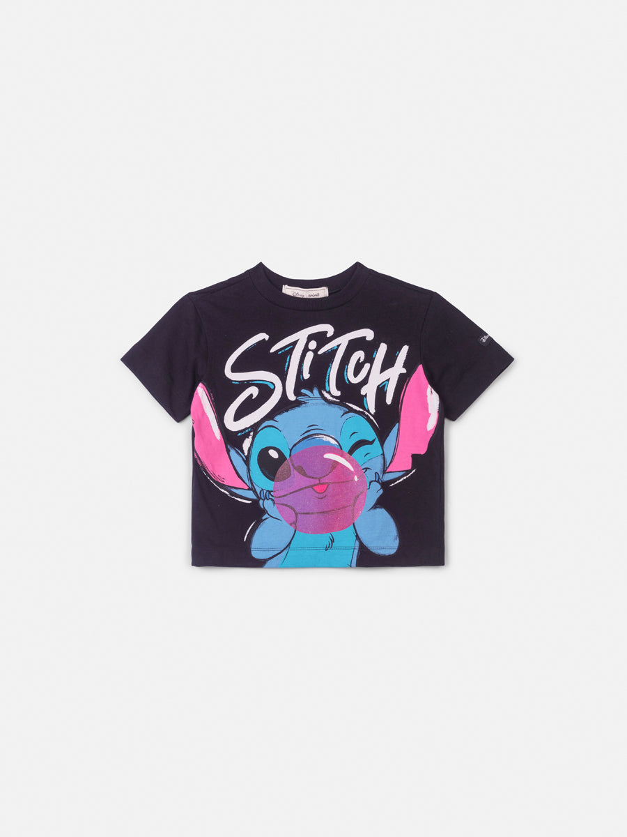 Blusa Infantil Animê Preta Stitch Disney