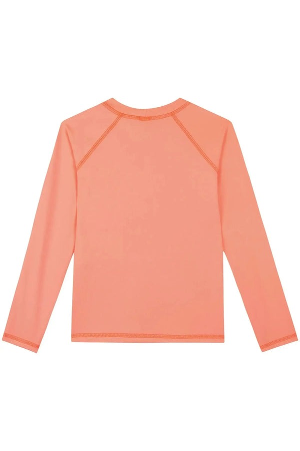 Blusa Infantil Manga Longa com Proteção Solar Kukiê Verão Laranja Neon
