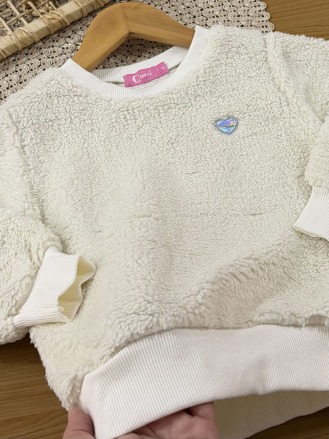 Casaco Infantil Cinti Inverno Off White Peluciado