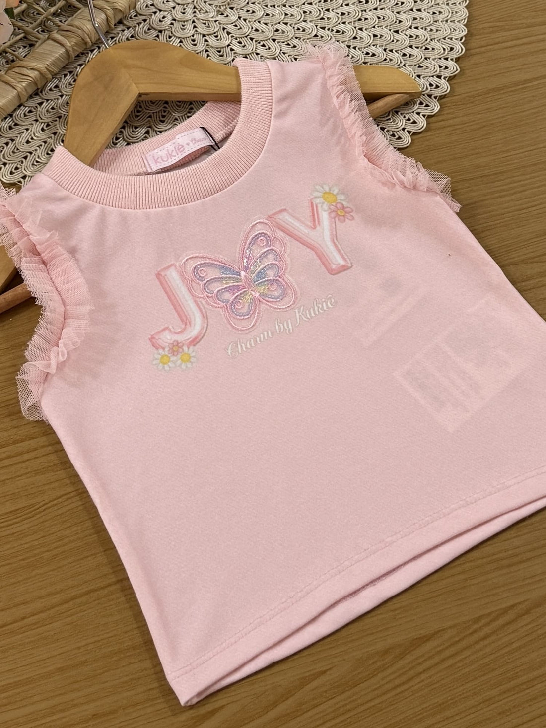 Conjunto Infantil Kukiê Verão com Saia e Blusa Rosa Borboletinha