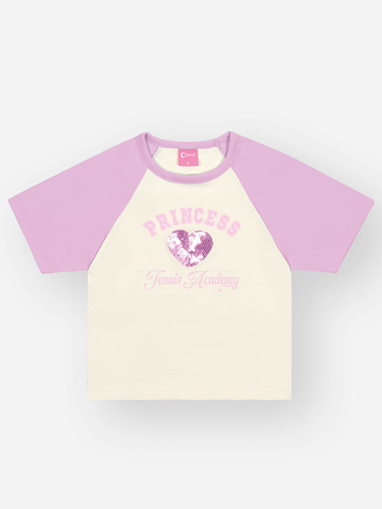 Conjunto Infantil Cinti Verão com Shorts Saia Lilás e Blusa Branca Princess