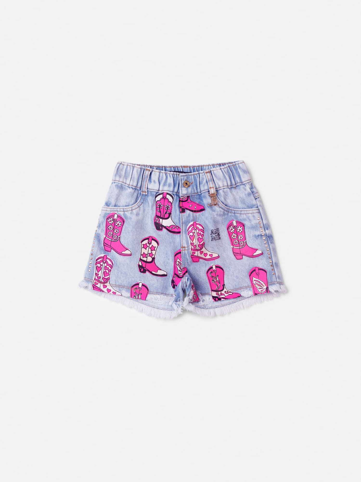 Shorts Infantil Animê Verão Jeans Country