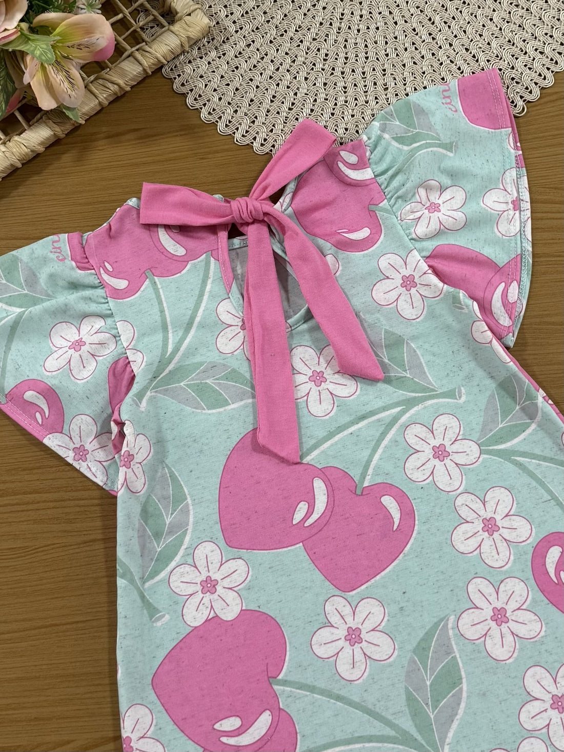 Vestido Infantil Cinti Verde Floral