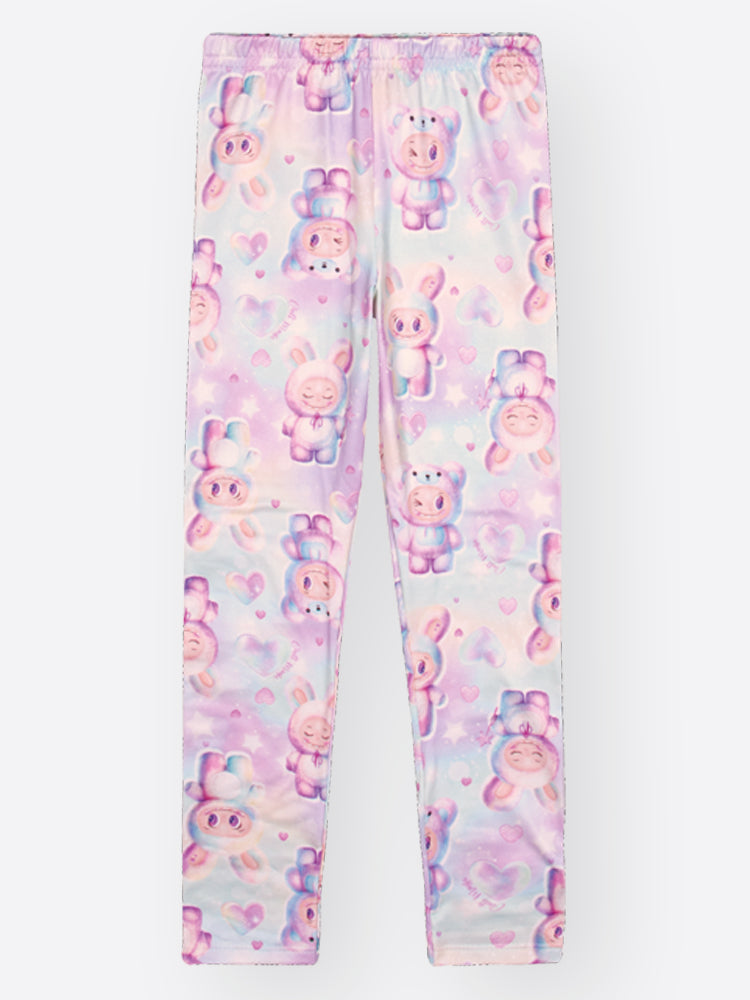 Conjunto Infantil Cinti Inverno com Calça Legging e Blusa Térmica Manga Longa Branca Labubu