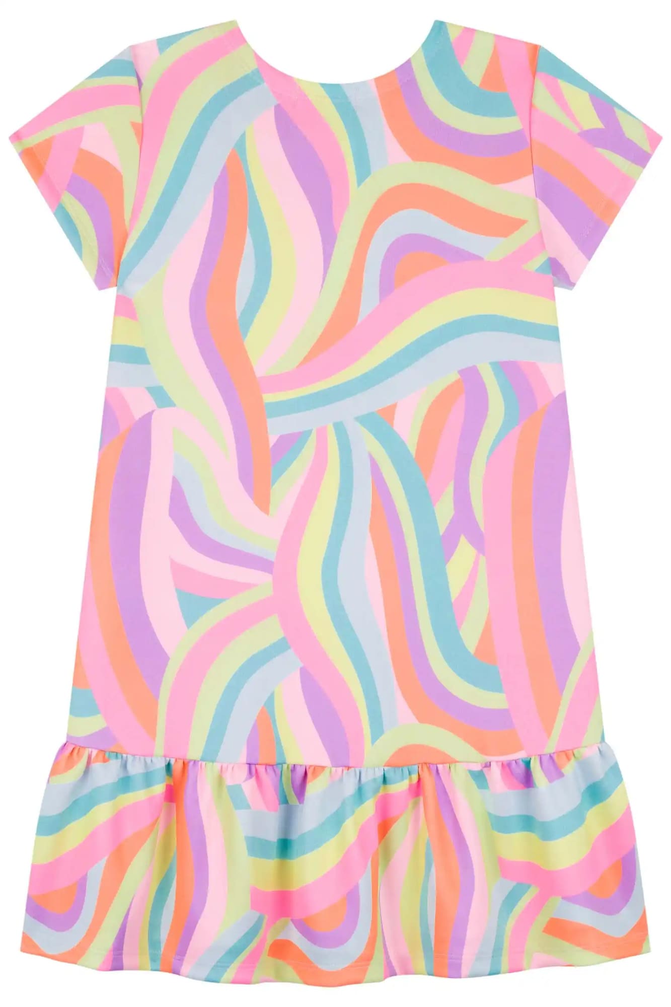 Vestido Infantil Kukiê Verão Colorido com Colete Lilás