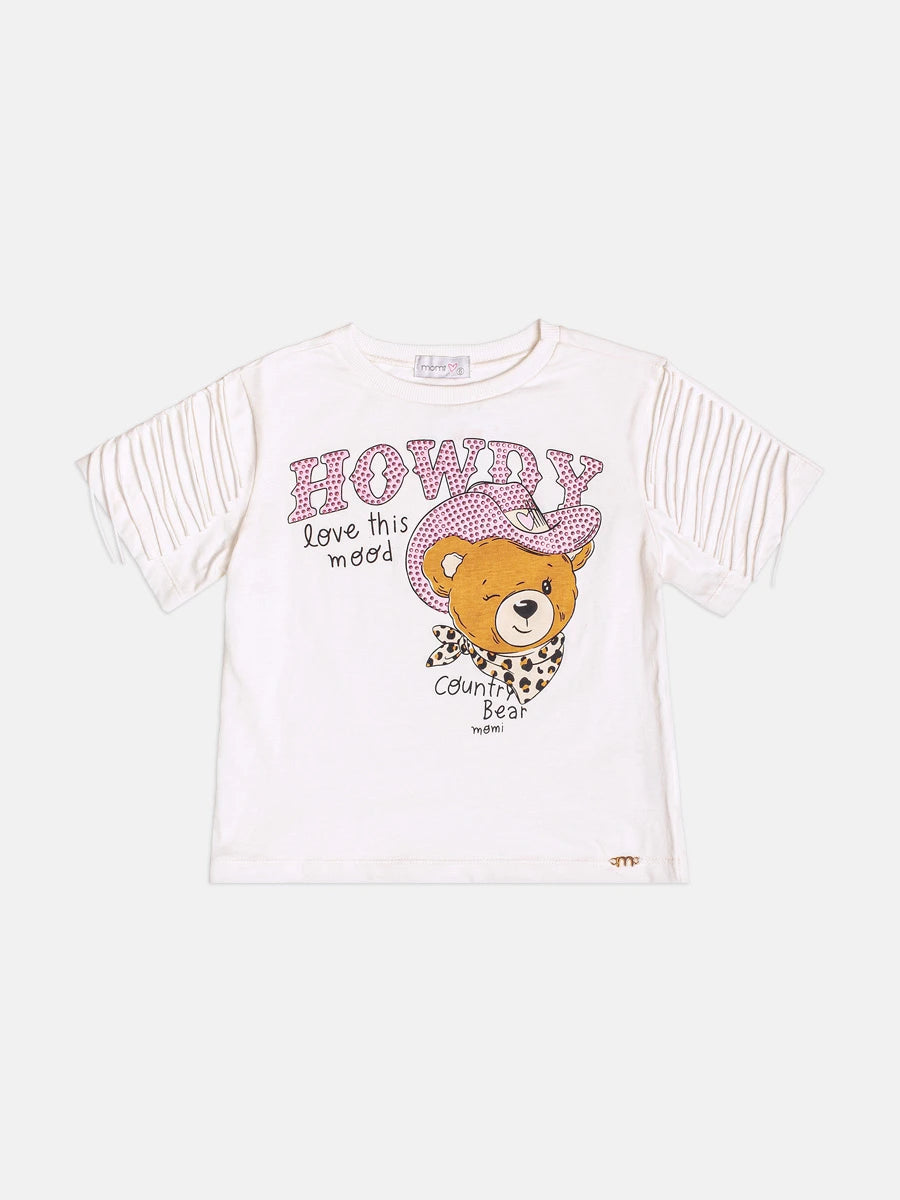 Blusa Infantil Momi Inverno Manga Curta Ursinha Howdy