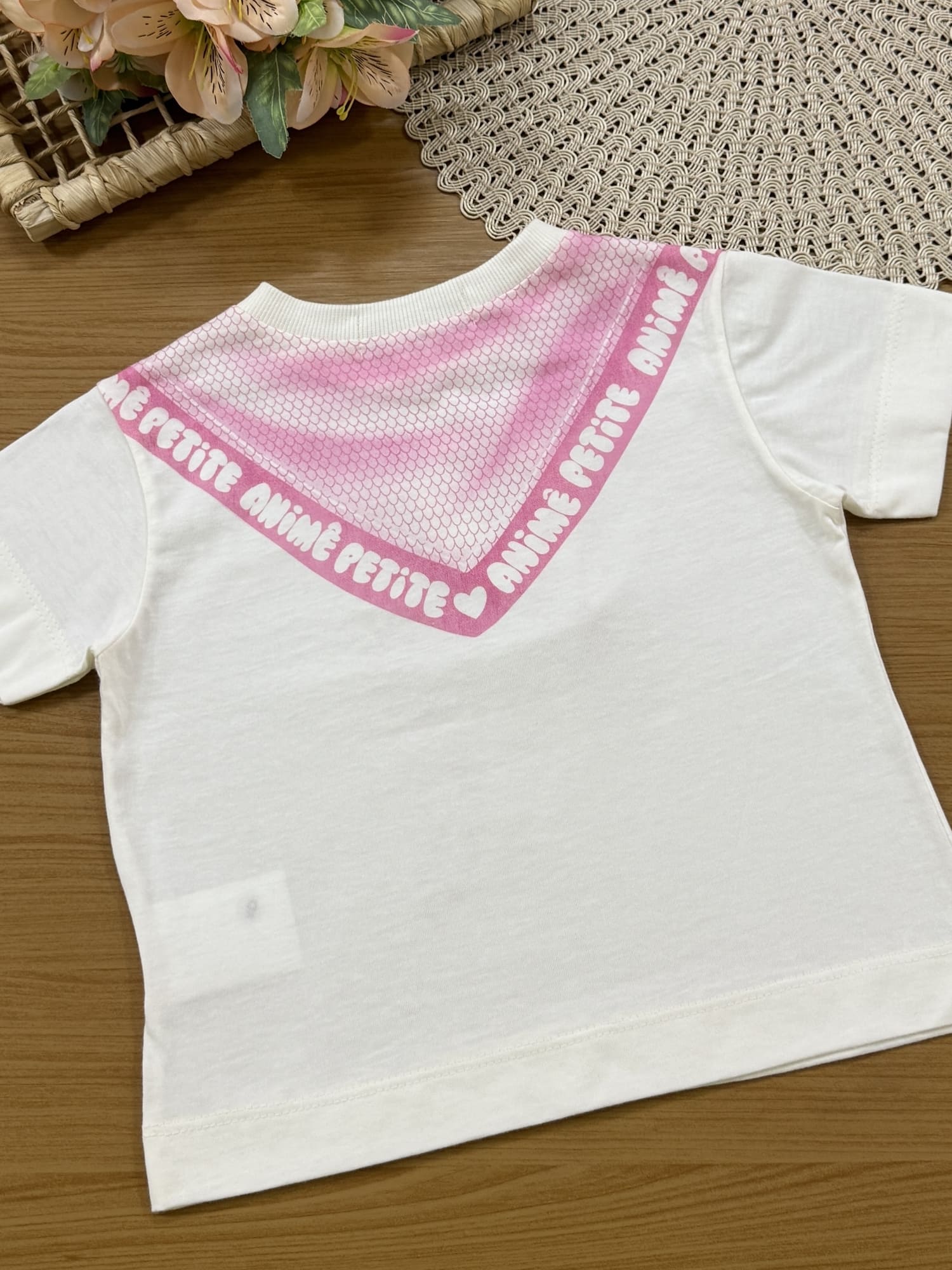 Conjunto Infantil Animê Verão com Shorts Saia Lilás e Blusa Branca Bandana