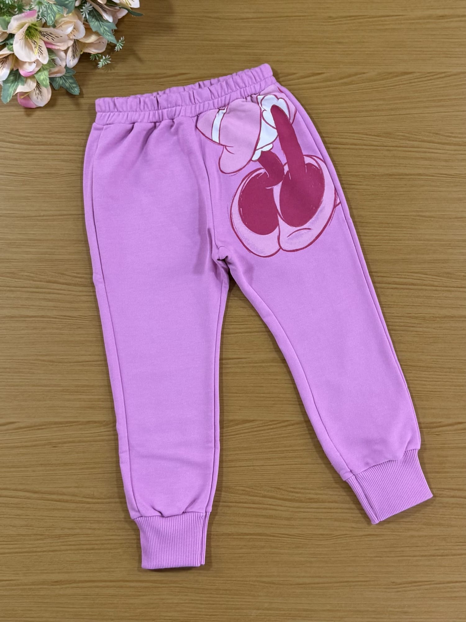 Conjunto Infantil Animê Calça e Moletom Rosa Minnie Disney