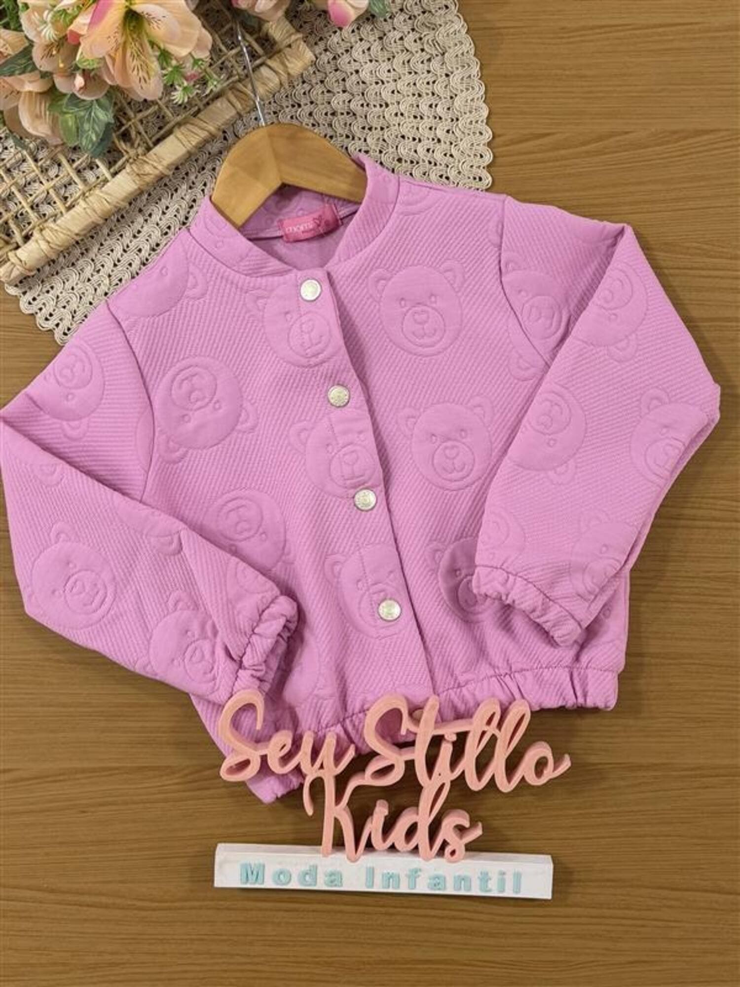 Jaqueta Infantil Momi Inverno Rosa Ursinhos