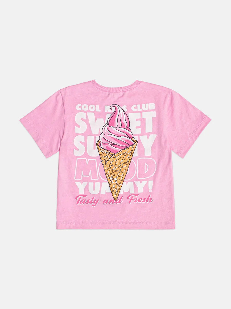 Blusa Infantil Menina Momi Rosa Summer Strass
