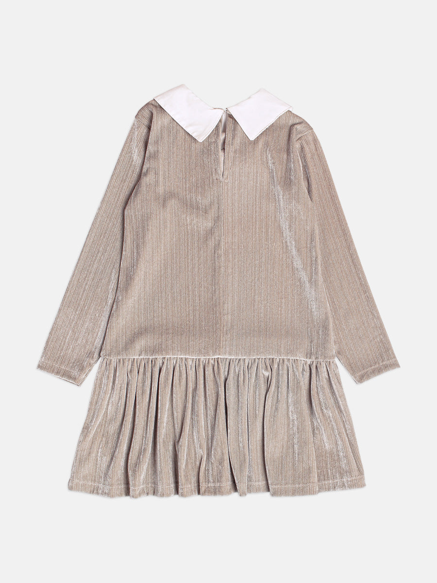 Vestido Infantil Momi Inverno Cinza Lacinho