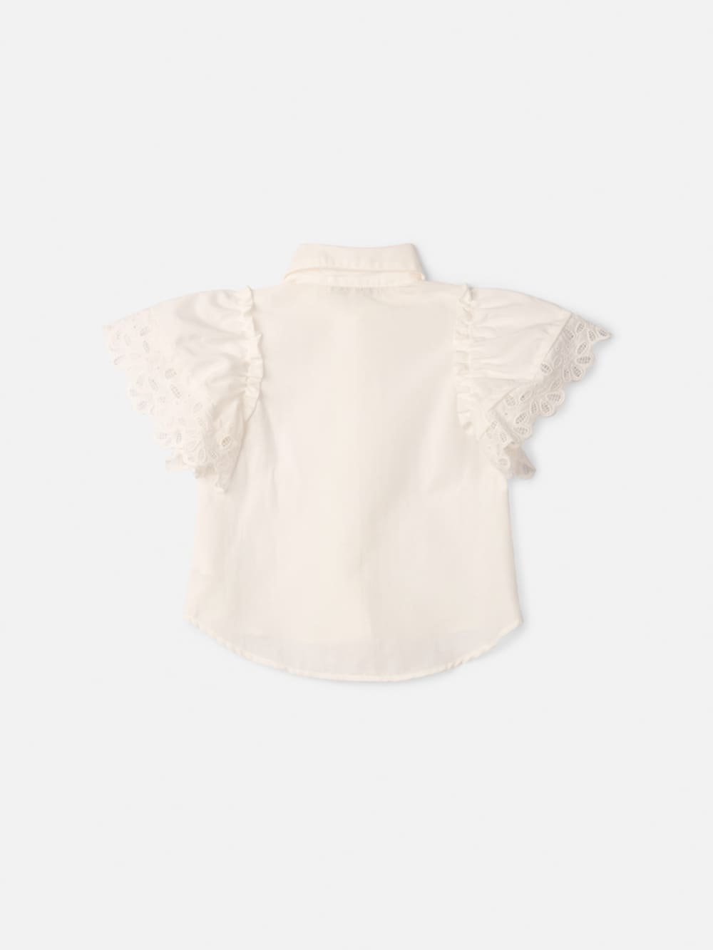 Conjunto Infantil Animê Verão Shorts Jeans e Camisa Branca com Bordado Inglês