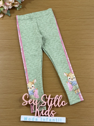 Calça Legging Infantil Kukie Verde Renna