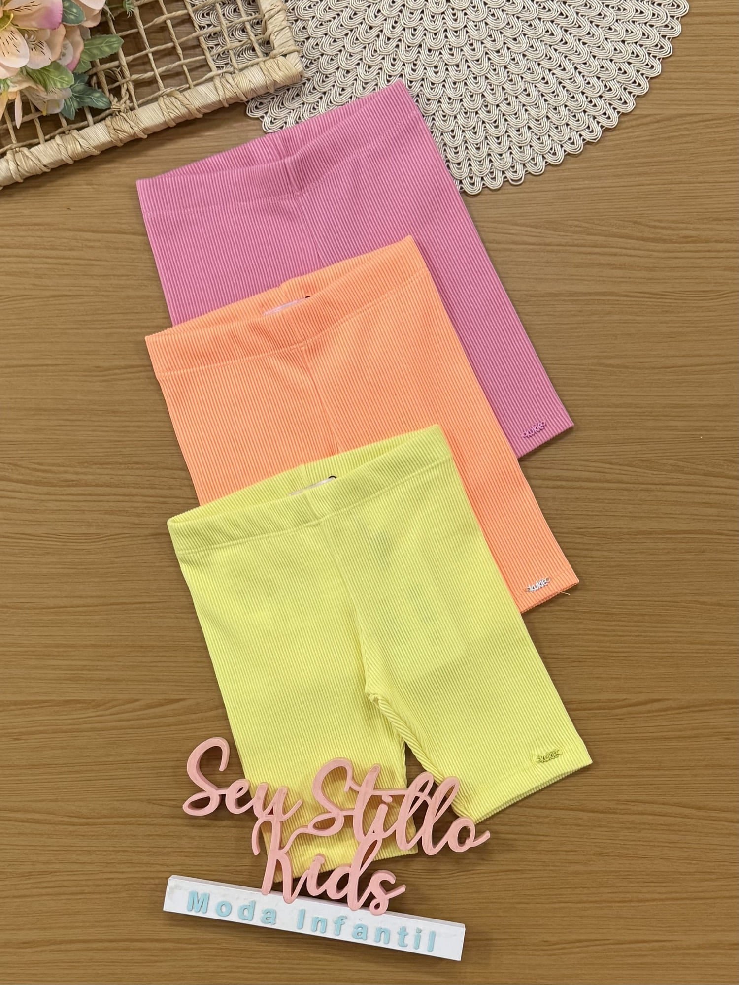 Shorts Infantil Kukiê Verão Ciclista Laranja