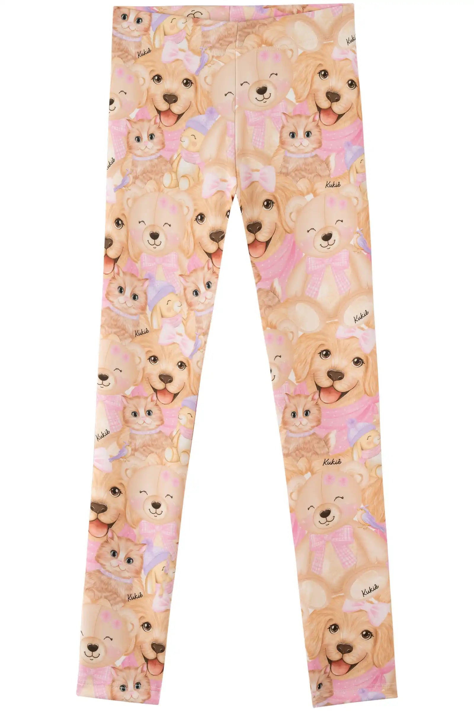 Calça Legging Infantil Kukiê Inverno Rosa Ursinha e Amigos