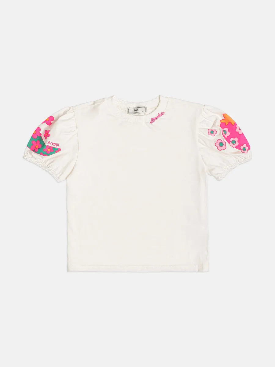Blusa Infantil Menina Bimbi Branca Moranguinho