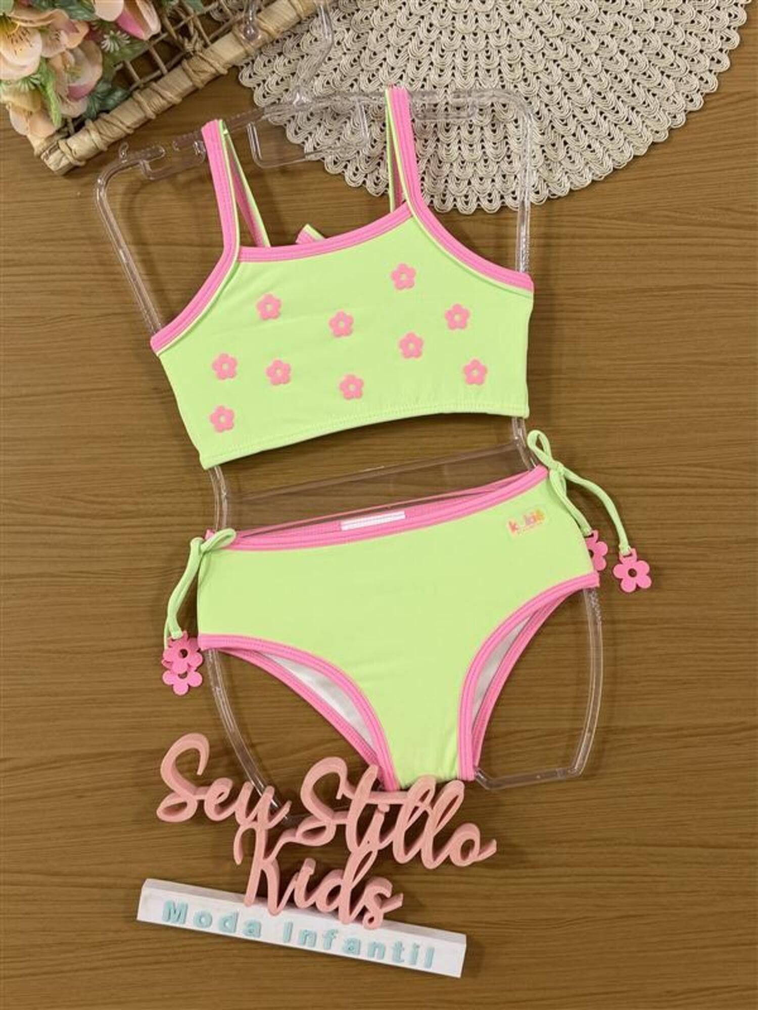 Biquíni Infantil Kukiê Verão Verde Floral