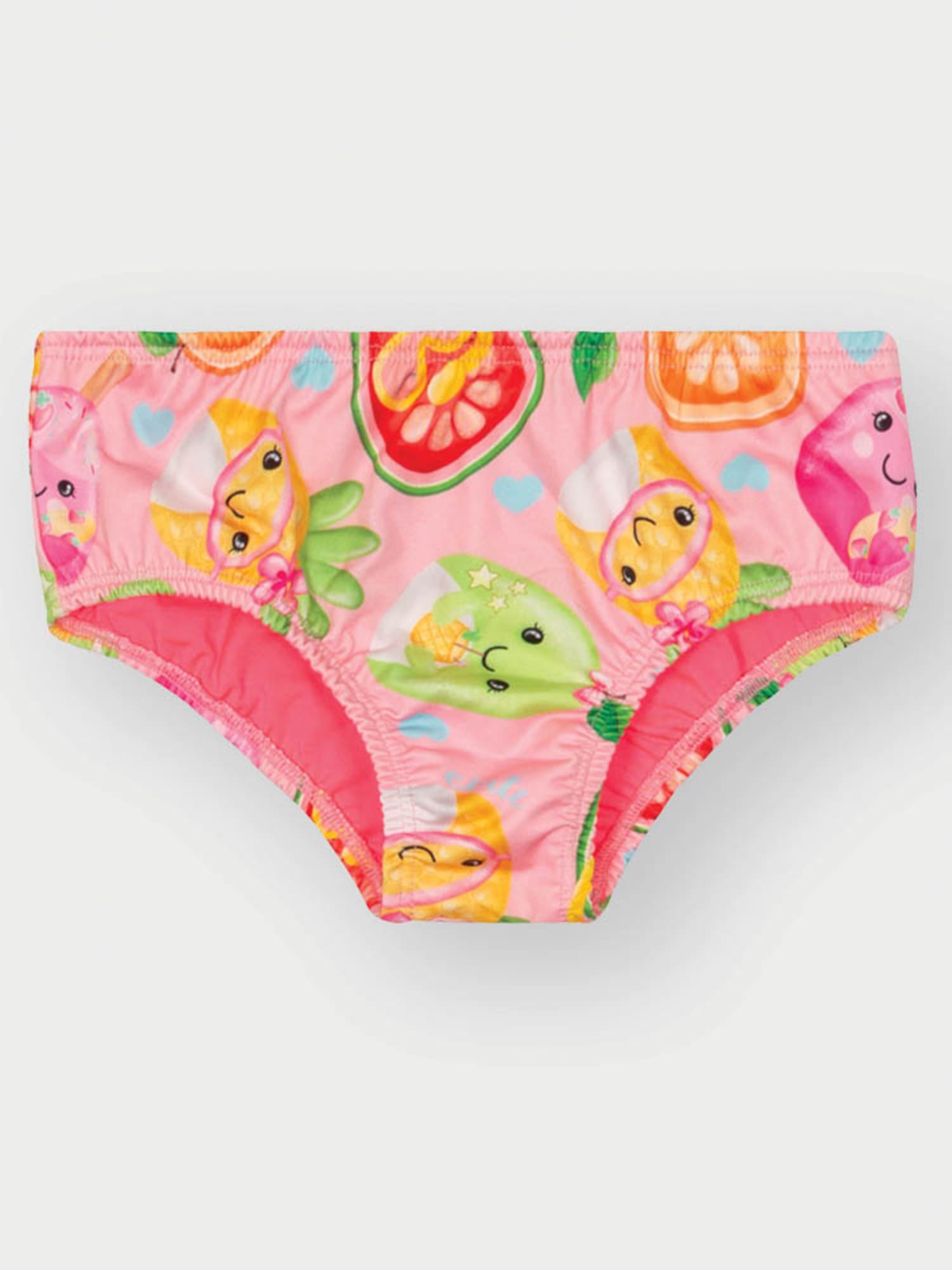 Biquíni Infantil Cinti Verão com Cropped  Manga Longa Rosa Neon Fresh