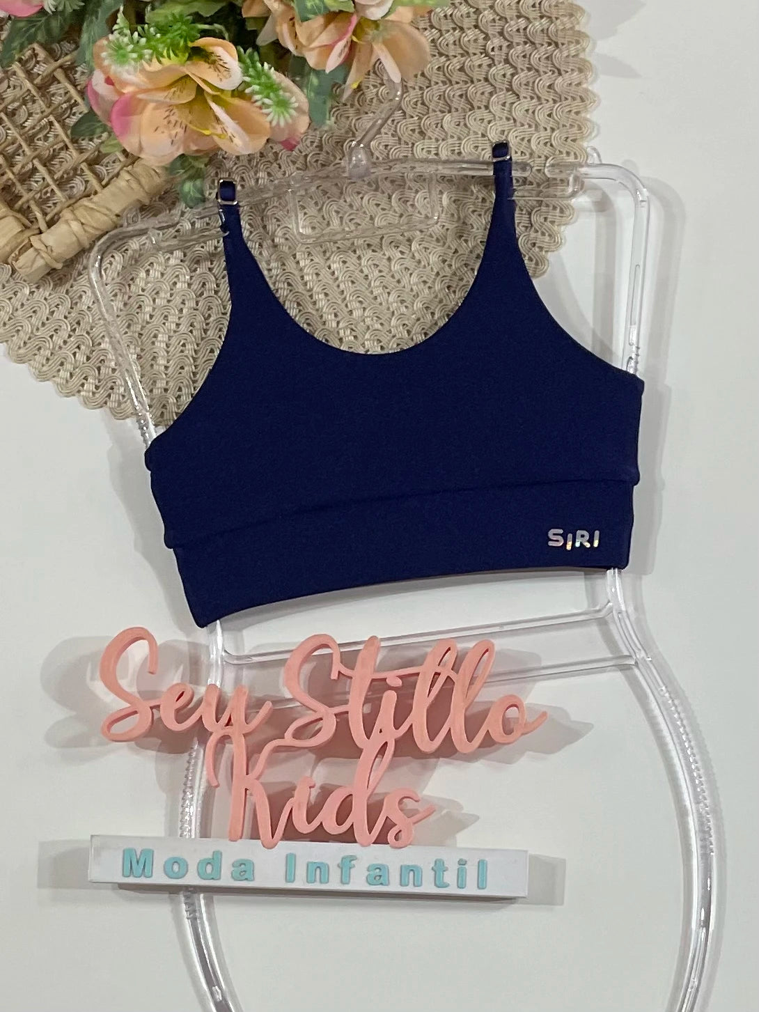 Top Infantil Siri Kids Sport Sara Trilobal Azul Marinho 42599