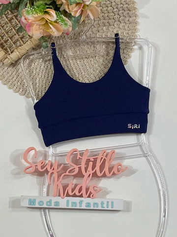 Top Infantil Siri Kids Sport Sara Trilobal Azul Marinho 42599