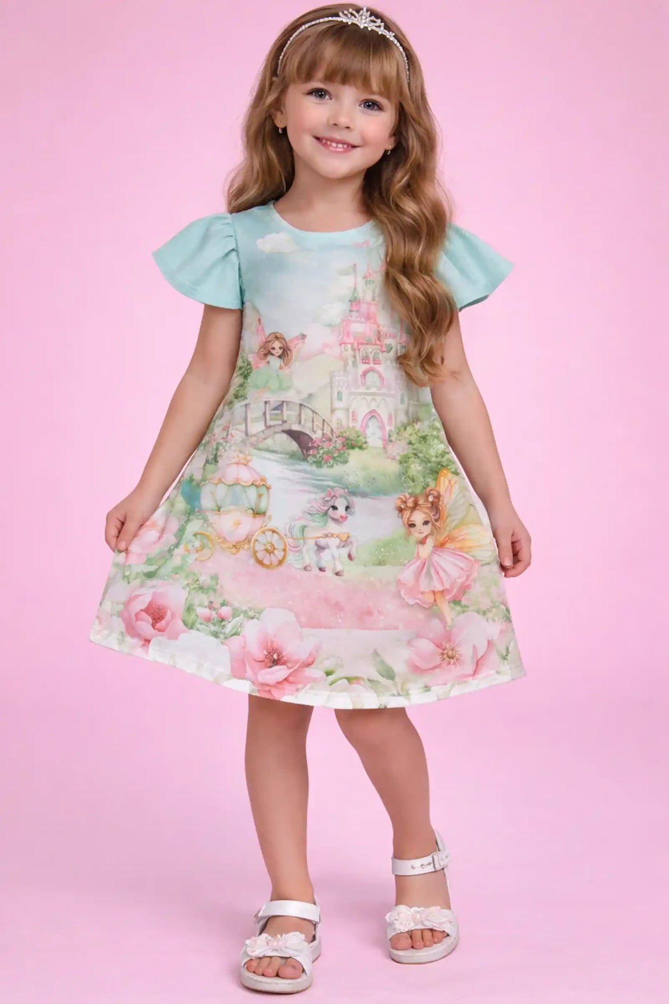Vestido Infantil Kukiê Verde Mundo das Fadas